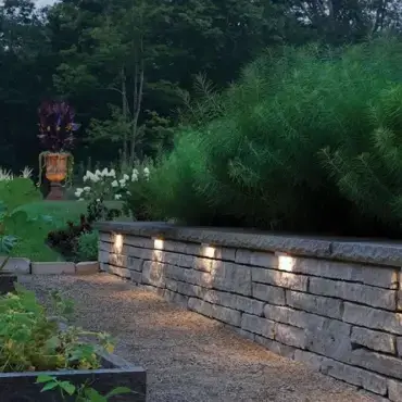 landscape lighting in wall