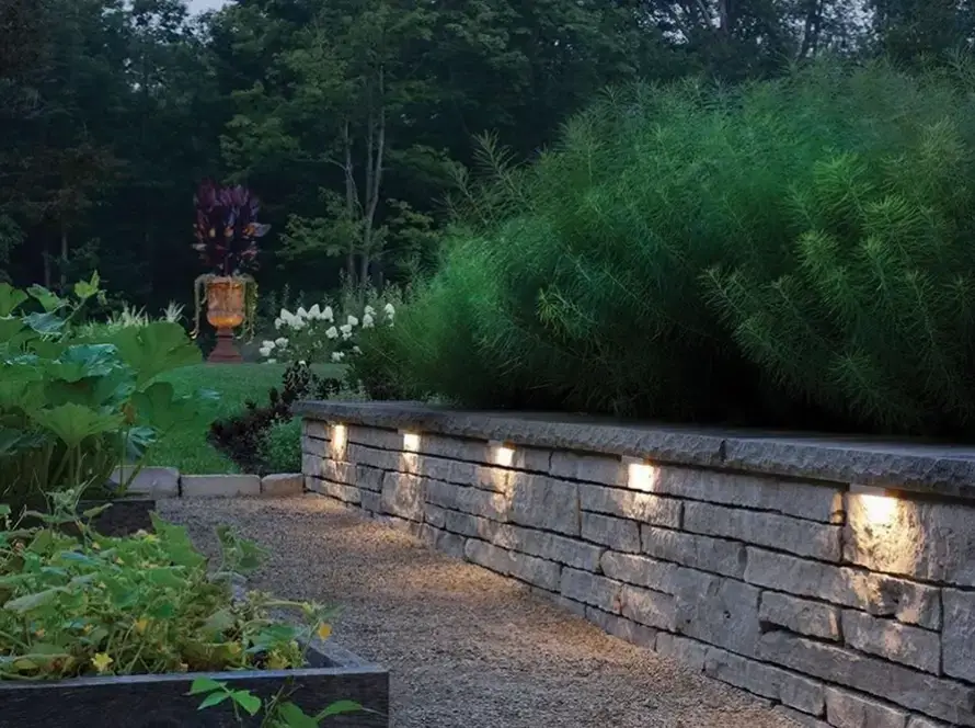 landscape lighting in wall