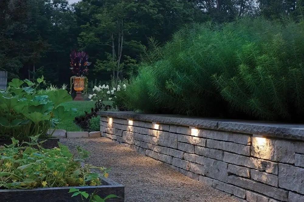 landscape lighting in wall